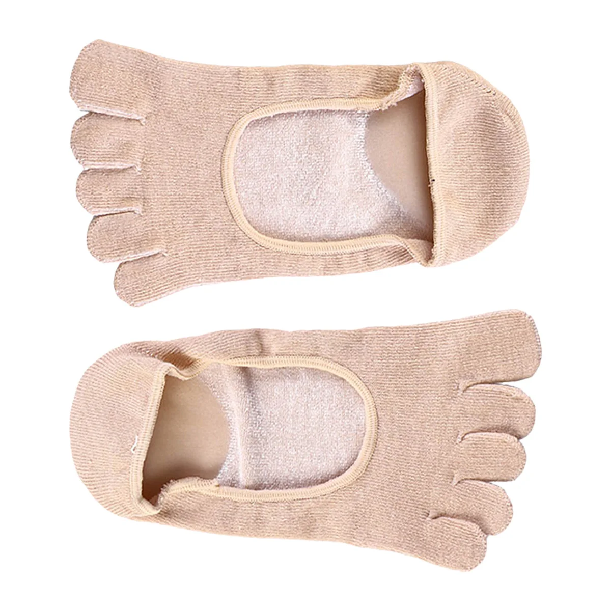 جوارب جل مرطبة 5 أصابع للكعوب الجافة والمتشققة وبطانة داخلية للعناية بالقدم المشمش