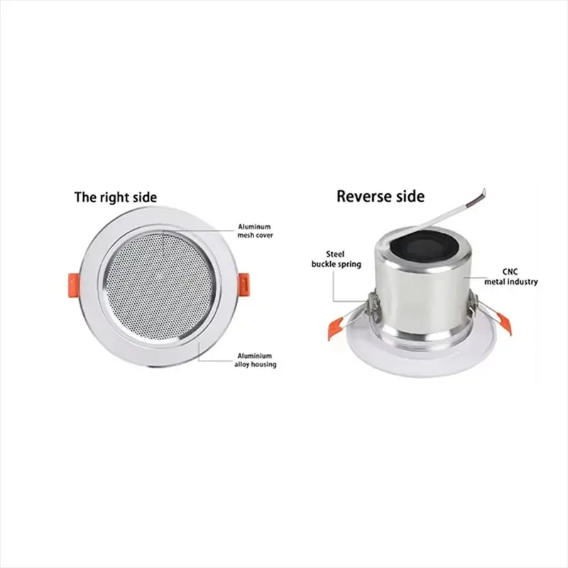 Sistema de alto-falantes de alumínio de 3 polegadas 10W para banheiro, à prova de umidade, som de alta qualidade