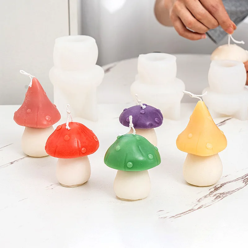 3D Creative Mushroom Silicone Mold Handmade Soap Aromatherapy Supplies Gypsum Concrete Resin Mold Mini Crafts Gift Home Decor