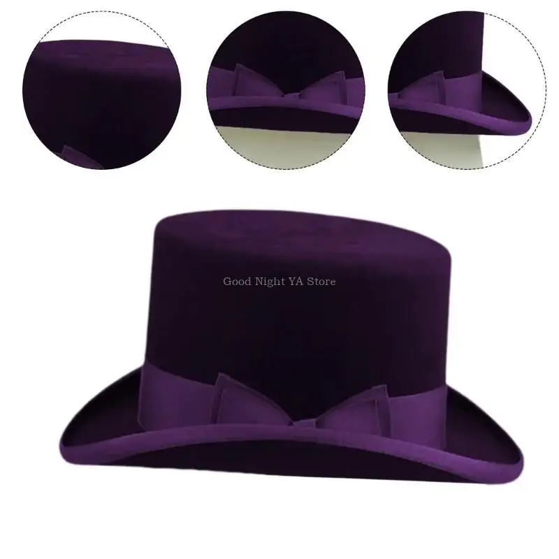 

Classical Fedoras Hat Wool Wide Brimmed Western Cowboy Hats for Holiday Hat for Dinner Outdoor Casual Wear