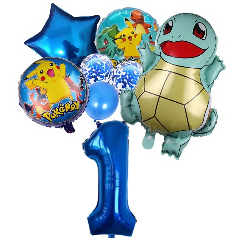 2 セット 8 個ピカチュウフィギュアデアニメ誕生日パーティー誕生日パーティーの装飾子供ブルーバルーン 1 2 3 4 5 6 7 8 9 風船ベビーショー