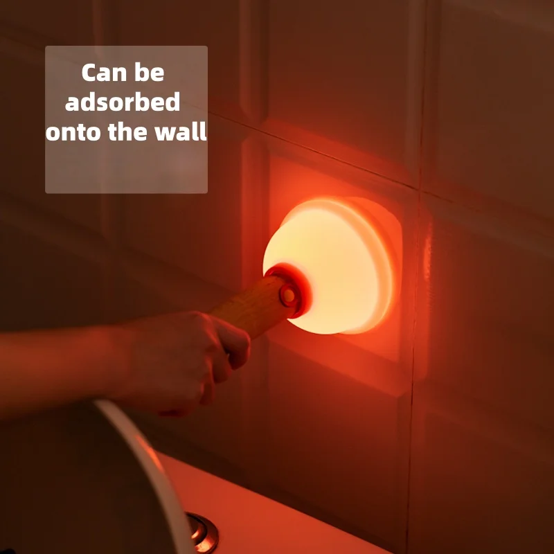 1 pc Funny plunger silicone nightlight creative Halloween gift mini toilet suction nightlight USB charging long battery life