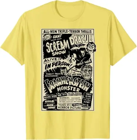 Horrorfilm-Monster Mumiendrache Dracula Werwolf Frankenstein T-Shirt Y2k Art Vintage Horror-Film-Fans Grafik-Bekleidung Herrenbekleidung – Detail 16