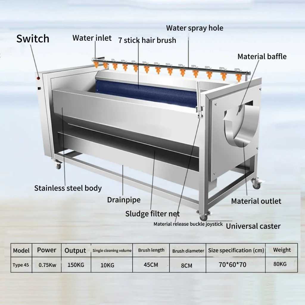 

KR Automatic Roller Washing Machine for Farm Vegetable Processing Plant Cleaning Dry Dates Fruit & Vegetable Peeling Corn