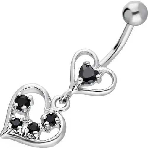 Getss 3473 Prg080A Heart Model Steel Navel Piercing