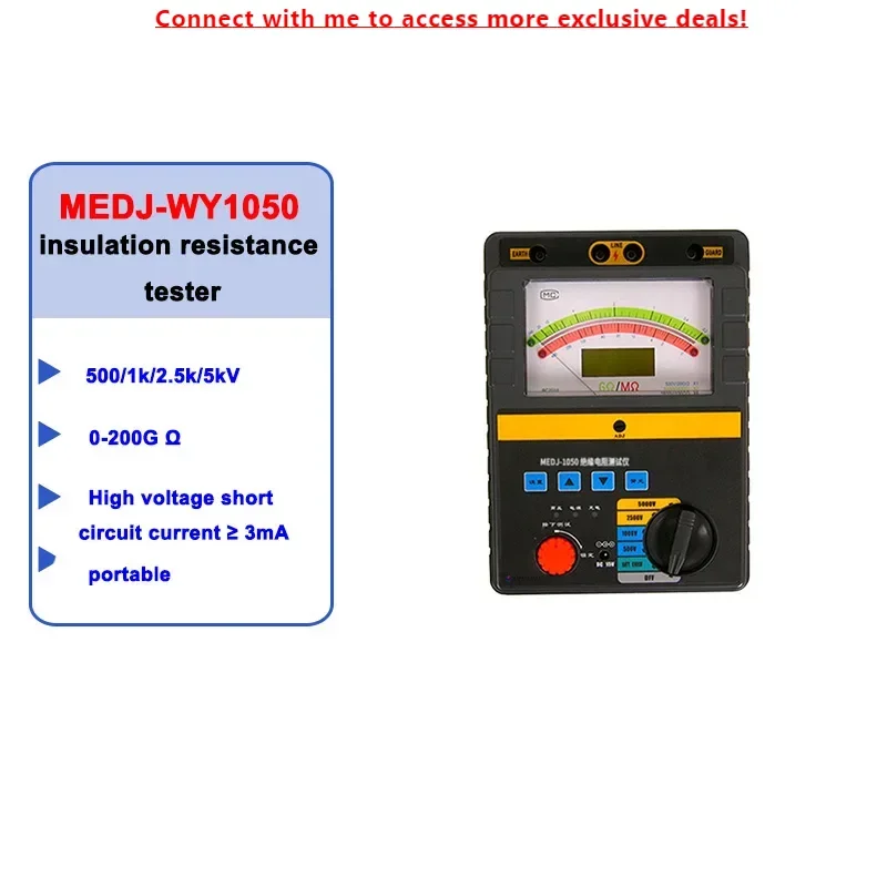 

MEDJ-WY1050 DC Voltage Measure Insulation Resistance Testers Meter Voltmeter