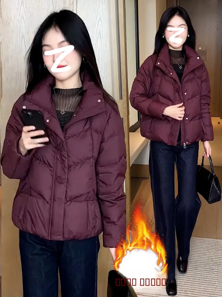 

Зимний утепленный пуховый жилет из хлопка для женщин, универсальный, с подкладкой, теплый, не стареющий, пуховик-пальто, верхняя одежда