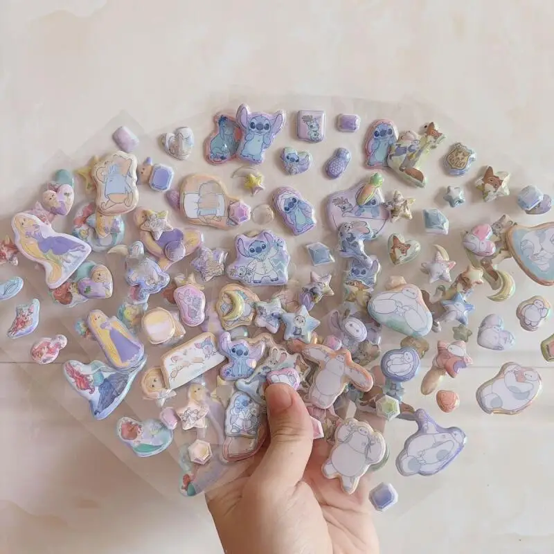 ديزني الأميرة غرزة Zootopia الماس قطع فقاعة رغوة ملصقات ثلاثية الأبعاد DIY جراب هاتف الثلاجة ملصق مزخرفة لعبة هدية