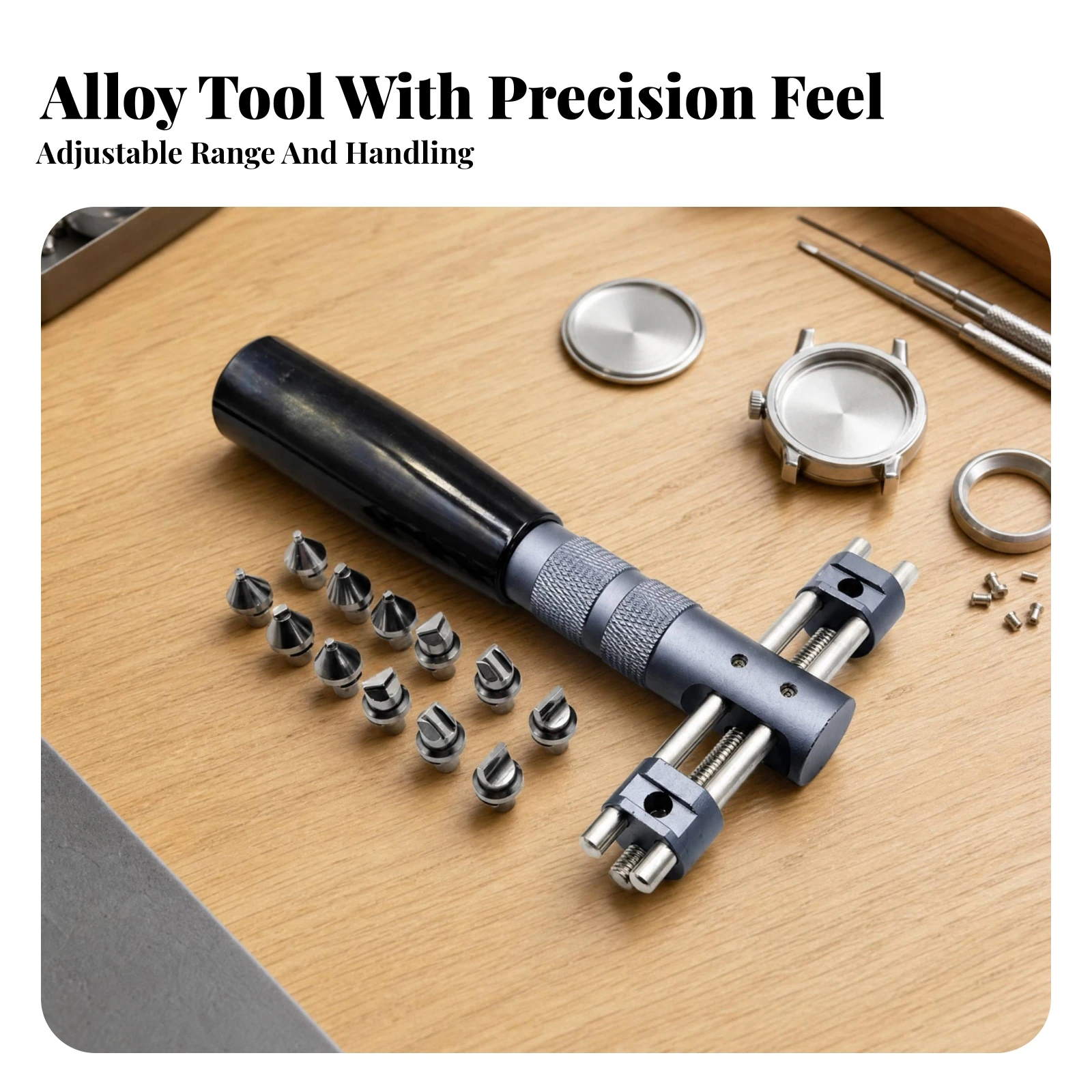 T-Handle Watch Case-Back Opener Precision Adjustable Two-Jaw Watch Opener Tool Ergonomic Easy to Use for Watchmakers