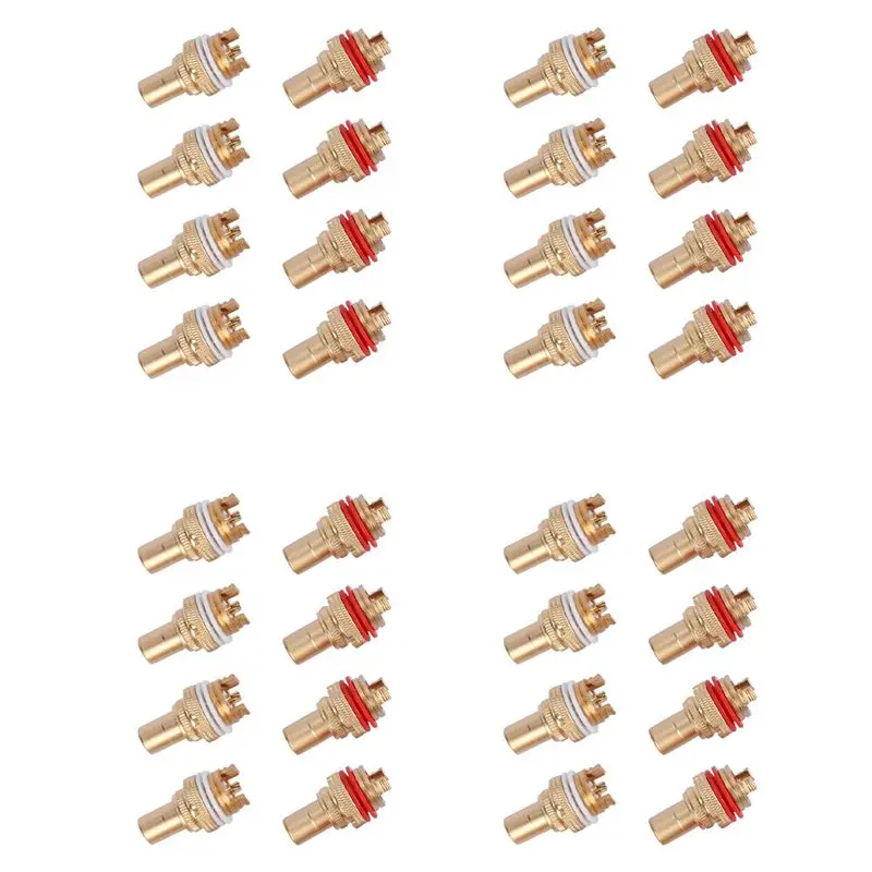 32Pcs Red+White Rca…