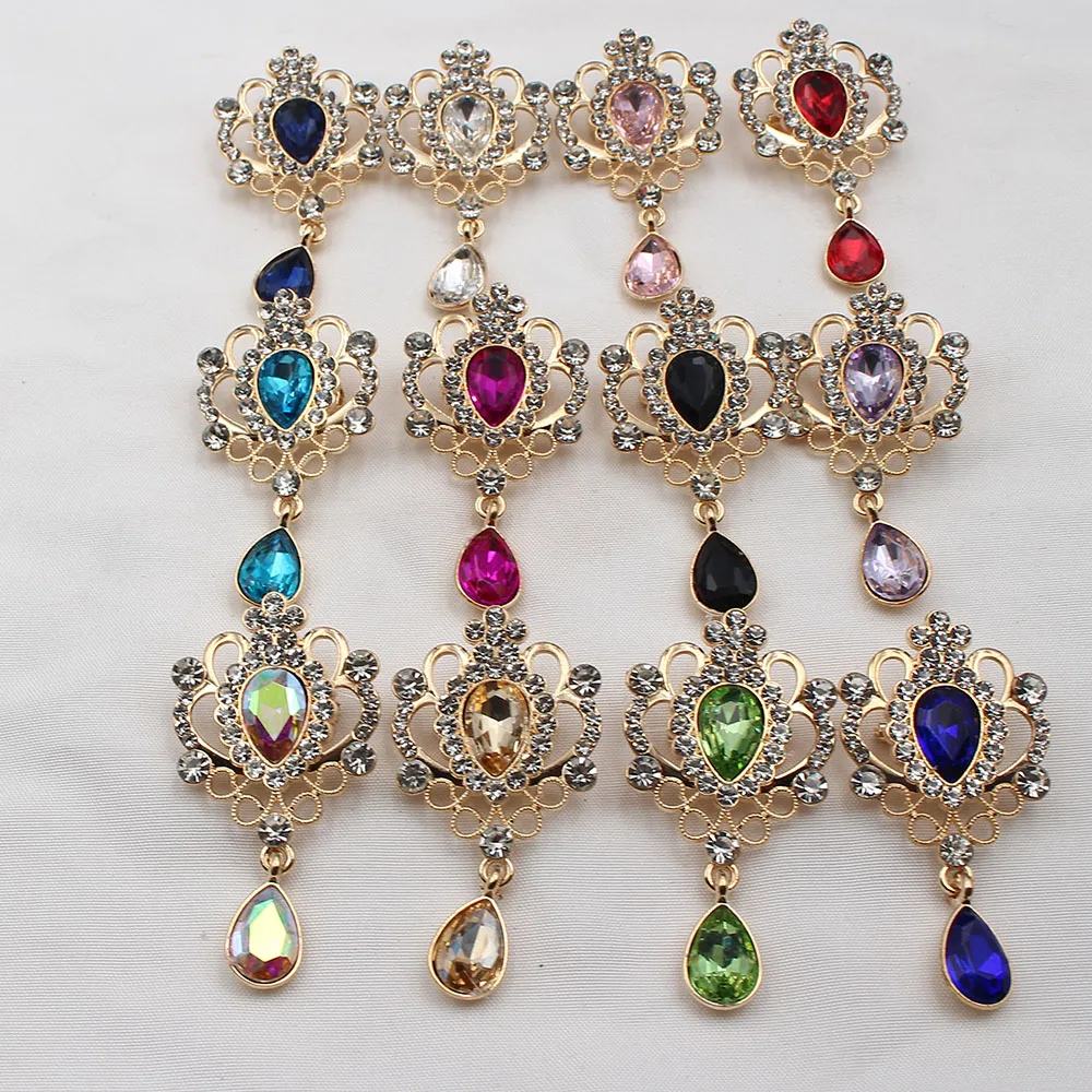 

Модный новый 4-компонентный кулон с бриллиантовой булавкой в форме капли воды из стеклянного материала, декоративный стиль своими руками, аксессуары для одежды