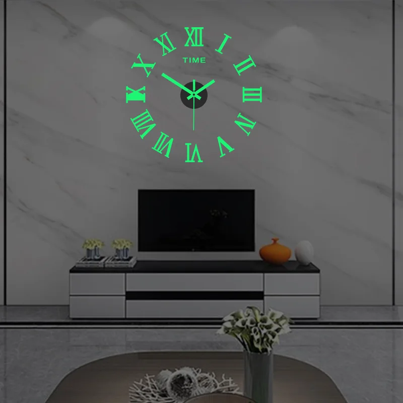 Luminous Clock 40cm/16inch Frameless  Morden DIY Wall Decorative Clocks Mute Quartz Clock for Home Office Shop Decor