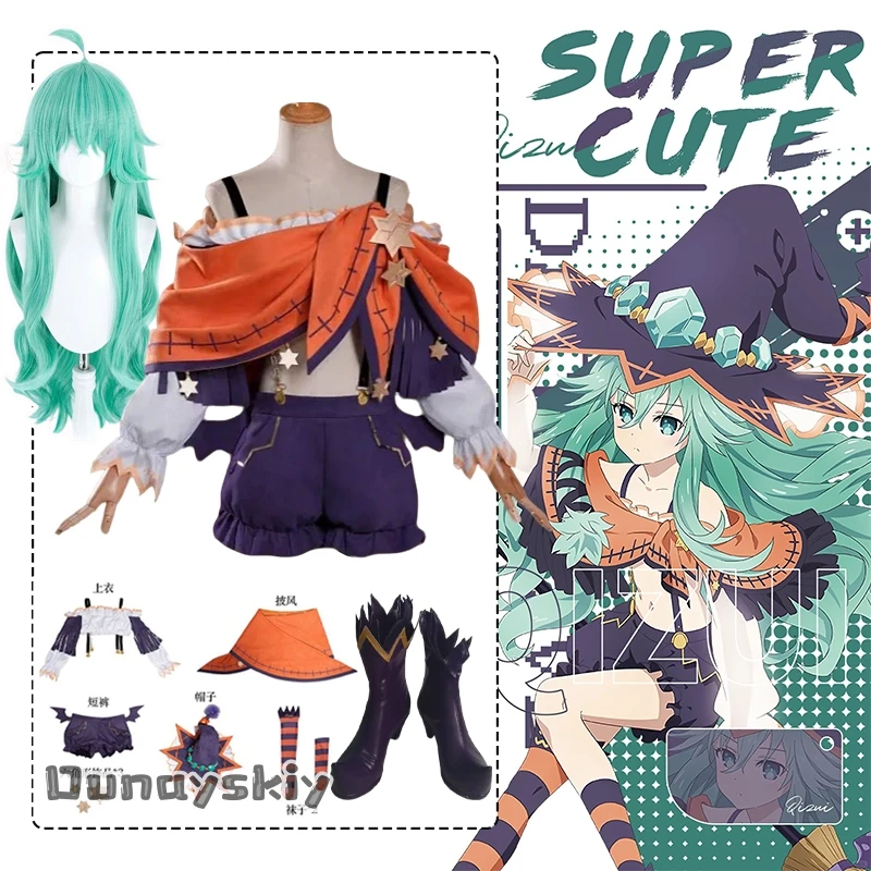 Natsumi Anime Kostüm Date A Live Kyono Natsumi Frauen Cosplay Kostüm Hexe Top Hose Cape Hut Socken Lolita Halloween {Dunayskiy}