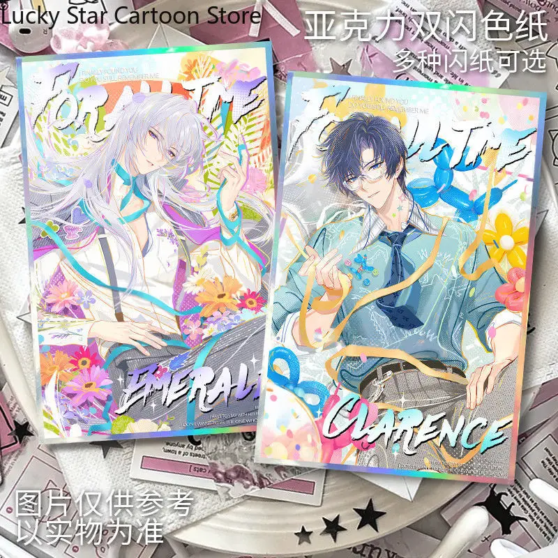 Kerst Clarence Rorschach Al casa Ayn voor alle tijden Dubbele flitskleurenkaart Kleurpapier Cosplay Spel Anime Verjaardagscadeau Handtekening