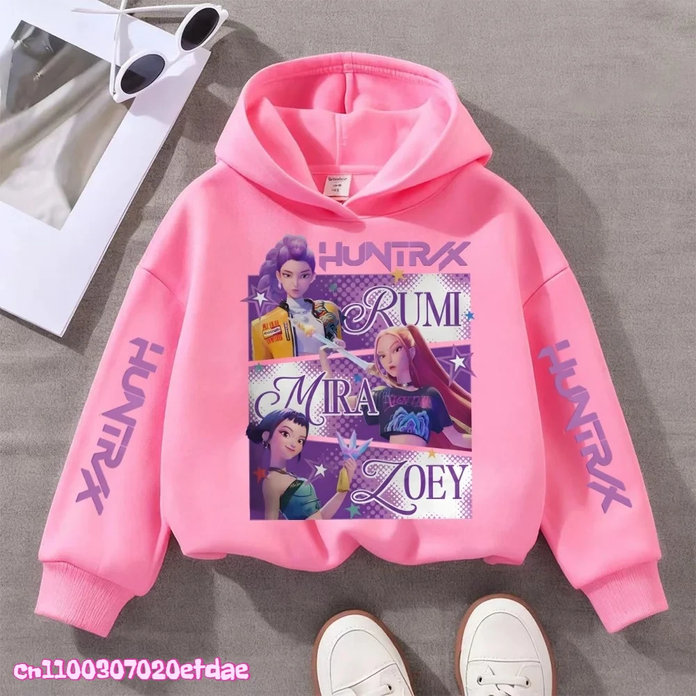 Y2K KPop شيطان الصيادين هوديس المراهقات الفتيان رومي KPop شيطان الصيادين هودي الخريف عادية كم طويل ملابس الأطفال