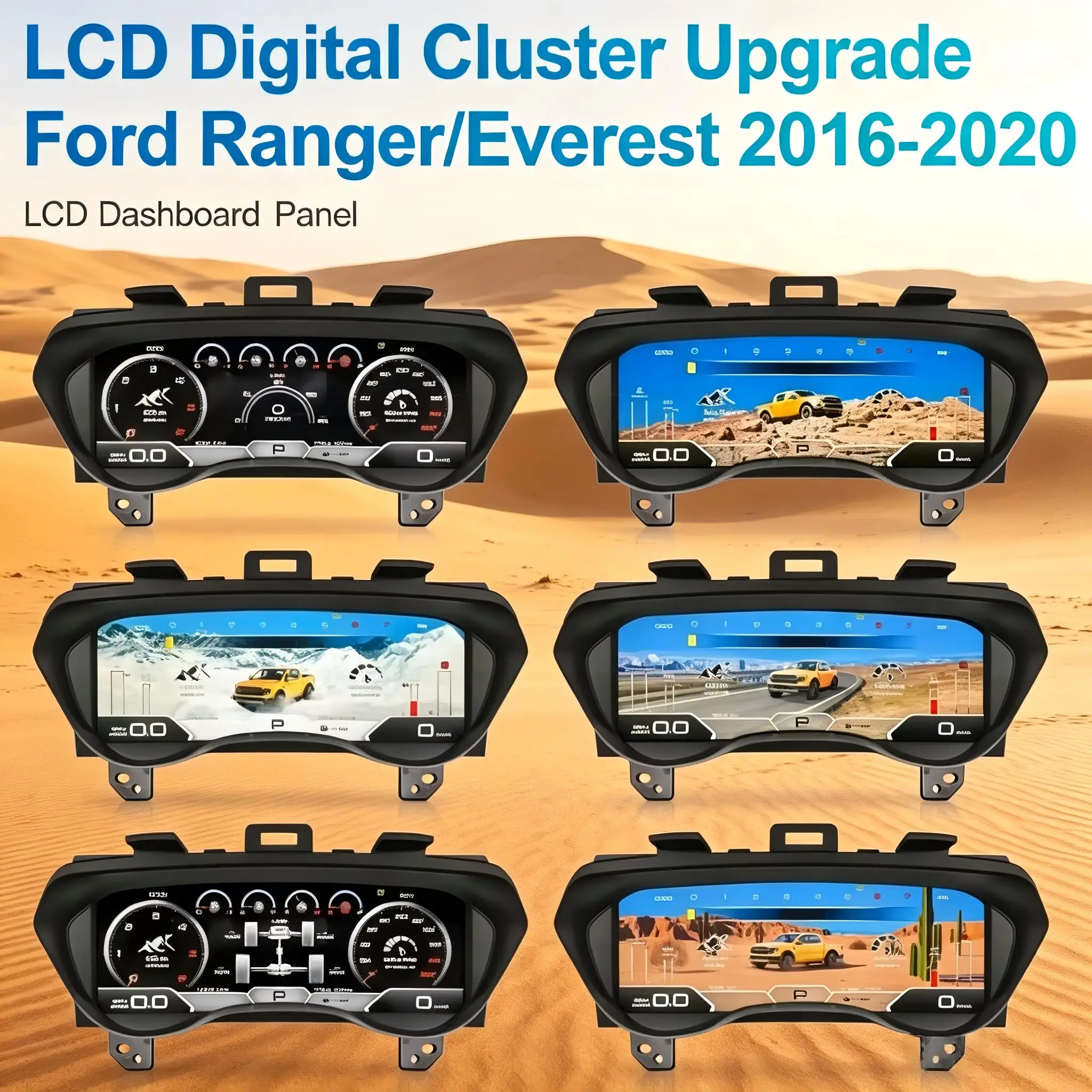 For Ford Everest Ranger T7 T8 2016-2021 Digital Cluster Car LCD Dashboard Panel Virtual Cockpit Instrument Speedometer Screen