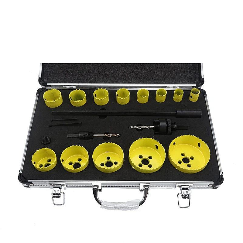 

19pc Bi- Metal Hole Saw Kit Cutter Blade Drilling Tool Arbor Pilot Drill Set 19mm~76mm for Wood Metal Carpenter Plumber