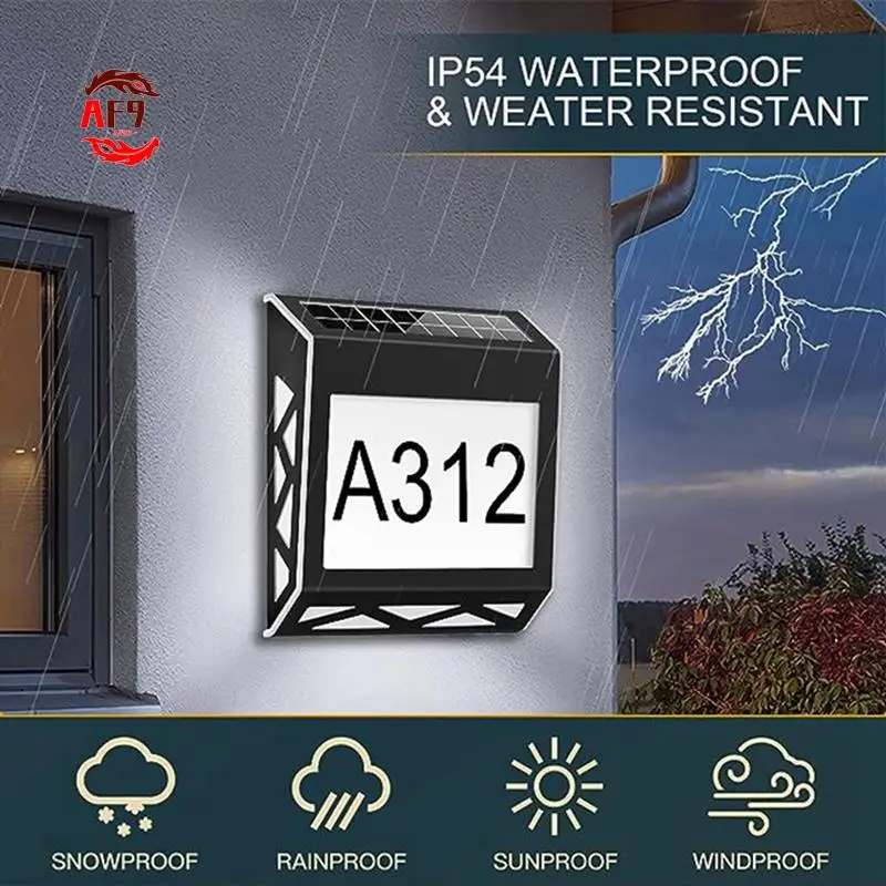

AF90-Waterproof Street Sign Solar Digital House Light Number Wall Light Address Sign Number Plate Suitable For Garden