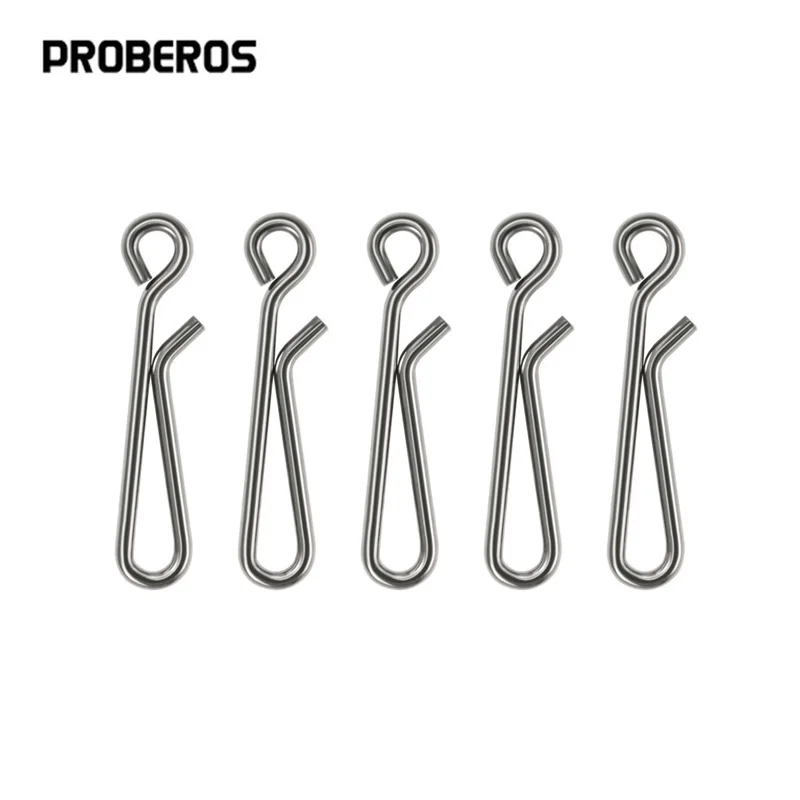 PRO BEROS 100 Stück/Beutel Fast Clip Lock Snap Swivel Solid Rings 0 # -6 #    Edelstahl Haken Safety Snaps Angelhaken Connector Tool