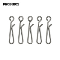 PRO BEROS 100pcs/bag Fast Clip Lock Snap Swivel Solid Rings 0#-6#  Stainless Steel Hook Safety Snaps Fishing Hook Connector Tool