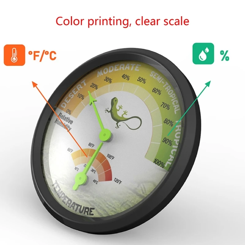 Pet Rearing Box Gauge Temperature Humidity Hygrometer High-Accuracy VivariumTank Supplies 1pc/2Pcs