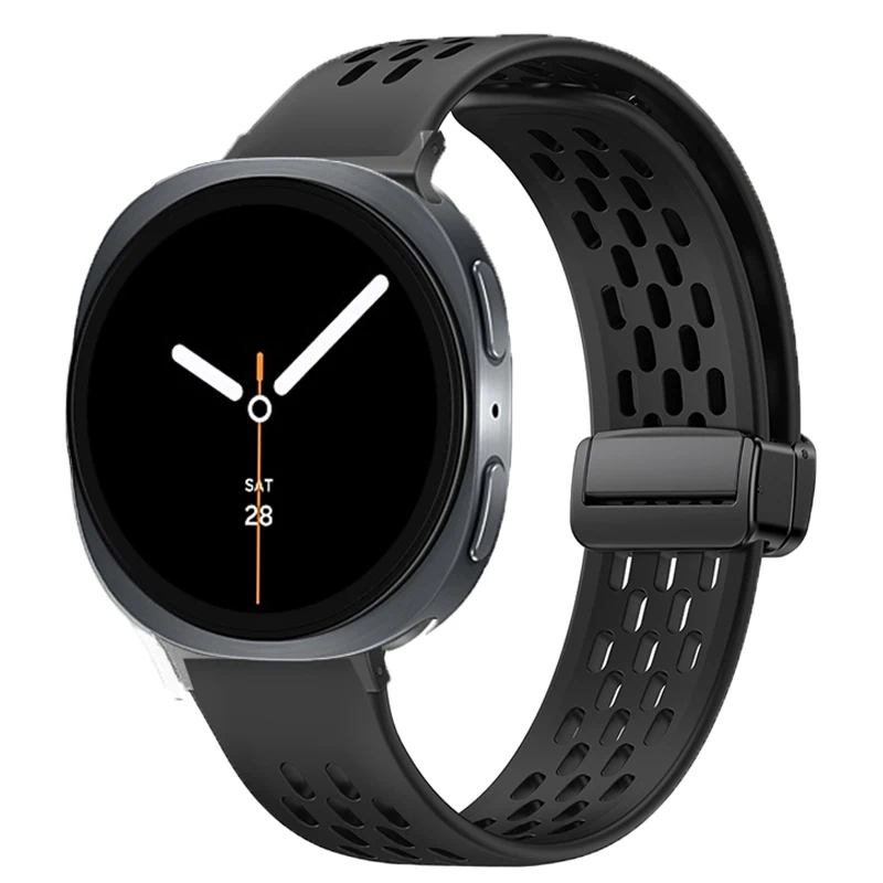 Силиконовый ремешок для Samsung Galaxy Watch 8 40 мм 44 мм 8 Classic 46 мм с магнитной пряжкой, дышащий ремешок для часов, браслет без зазоров