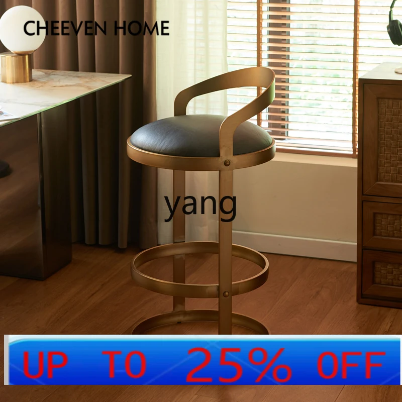 LTT leichter Luxus-Barstuhl für Zuhause, Rindsleder, Bar, Designer-Hocker, Retro-Inselstuhl