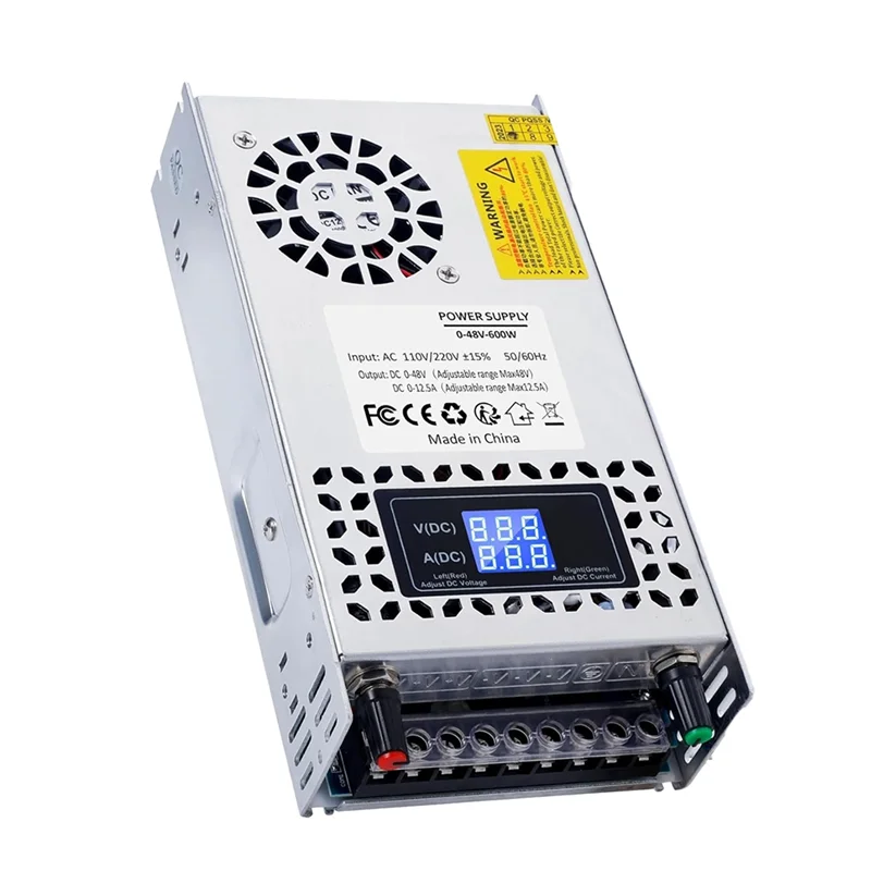 

A43T AC 110V/220V To DC 0-48V DC Converter Power Supply 48V Adjustable 600W, Switching Power Supply For Dimmable Leds