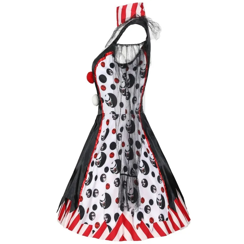 Disfraz de payaso vampiro para Halloween, maquillaje gótico aterrador, fiesta de carnaval, traje de Joker aterrador, ropa para el escenario