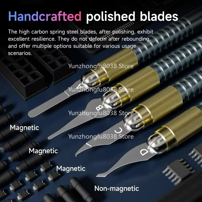 Steel Knife Mobile Phone Main Board Integrated Circuit Chip and Sub-plate Hard Disk Pry Handle Edge Removal Repair Tool