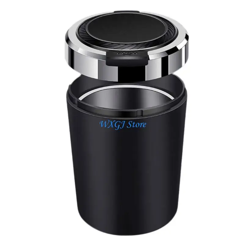 37JE Car Cup Holder Cigarettes Ashtray Car Interior Accessory Ashtray with Automatic LED Light And Tight Seal