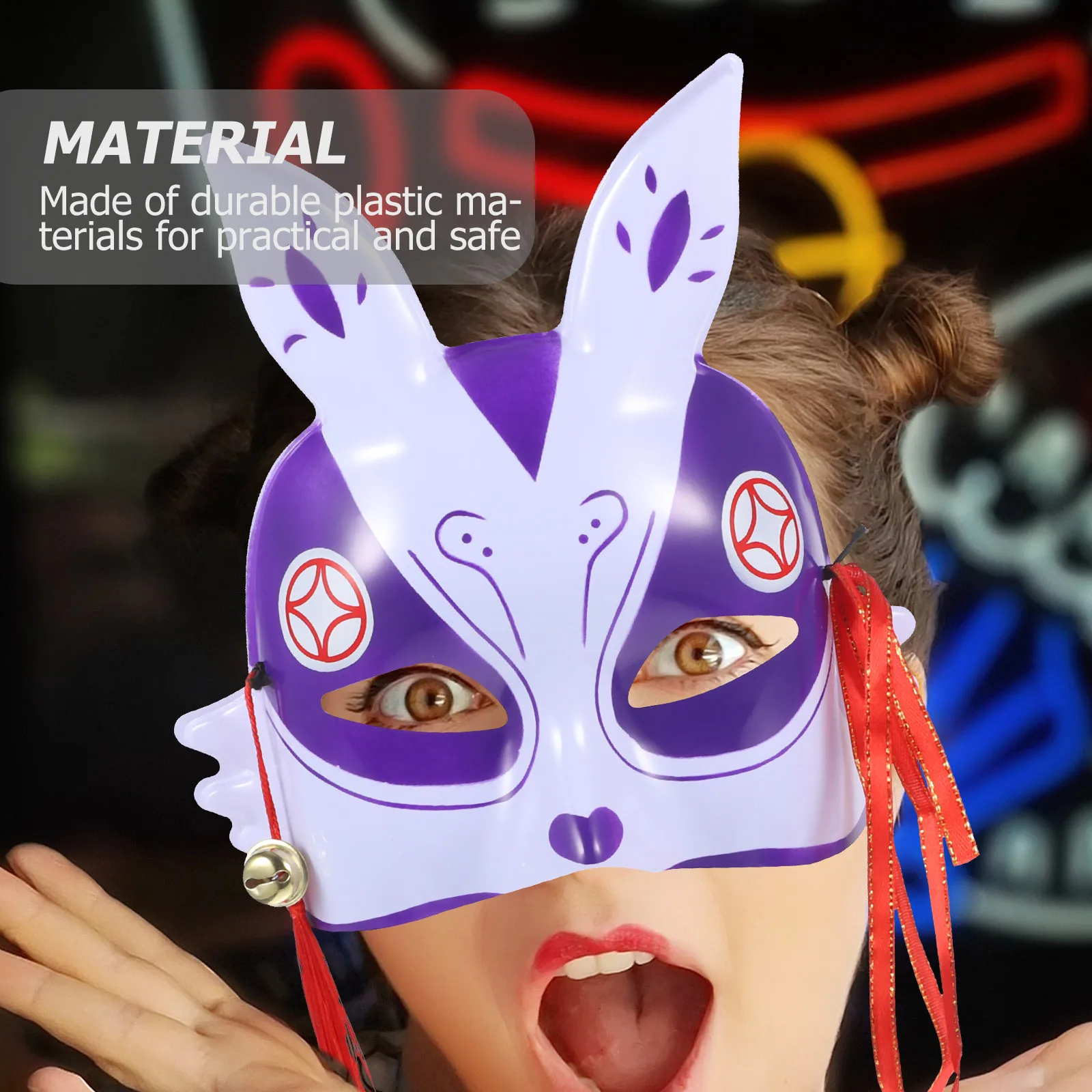 

Masks Bunny Face Halloween Half for Masquerade Party Clothing Animal Purple Man