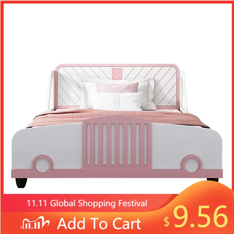 

New Design Boys Single Bed 1.5m Solid Wood Creative Small Bed Girls Children'S Room Furniture Car Bed