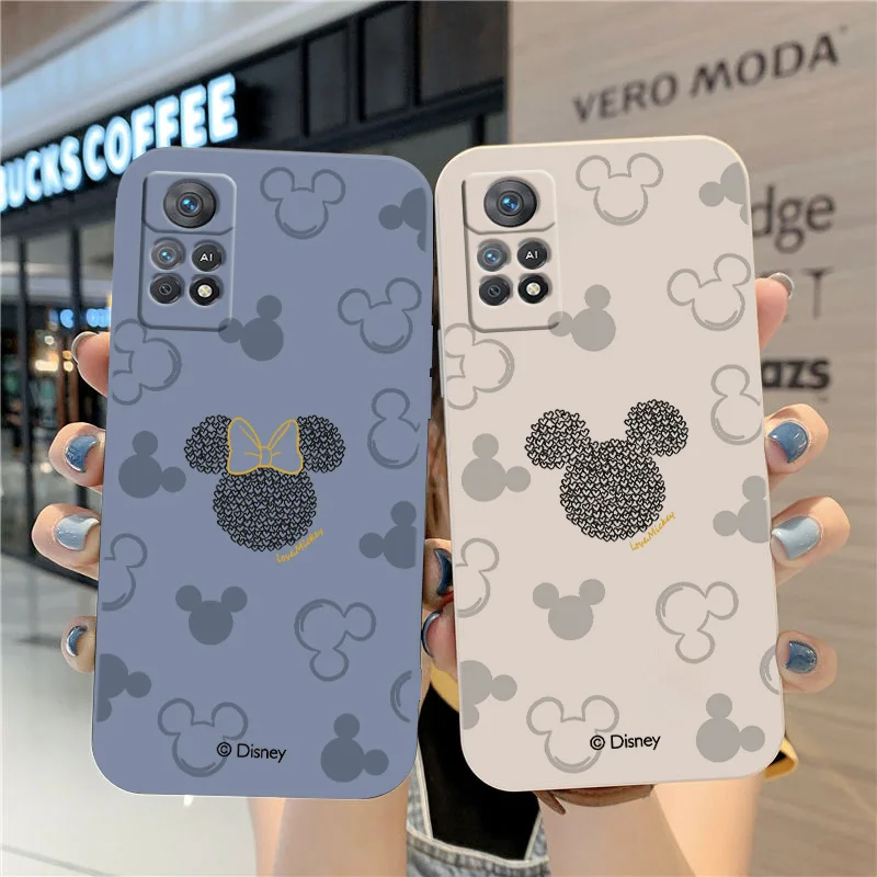 Mickey Mouse Anime Disney custodia per telefono per Xiaomi Redmi Note 12 11T 11S 11E 10S 10T 10 9T Pro Plus Liquid Rope Funda Cover