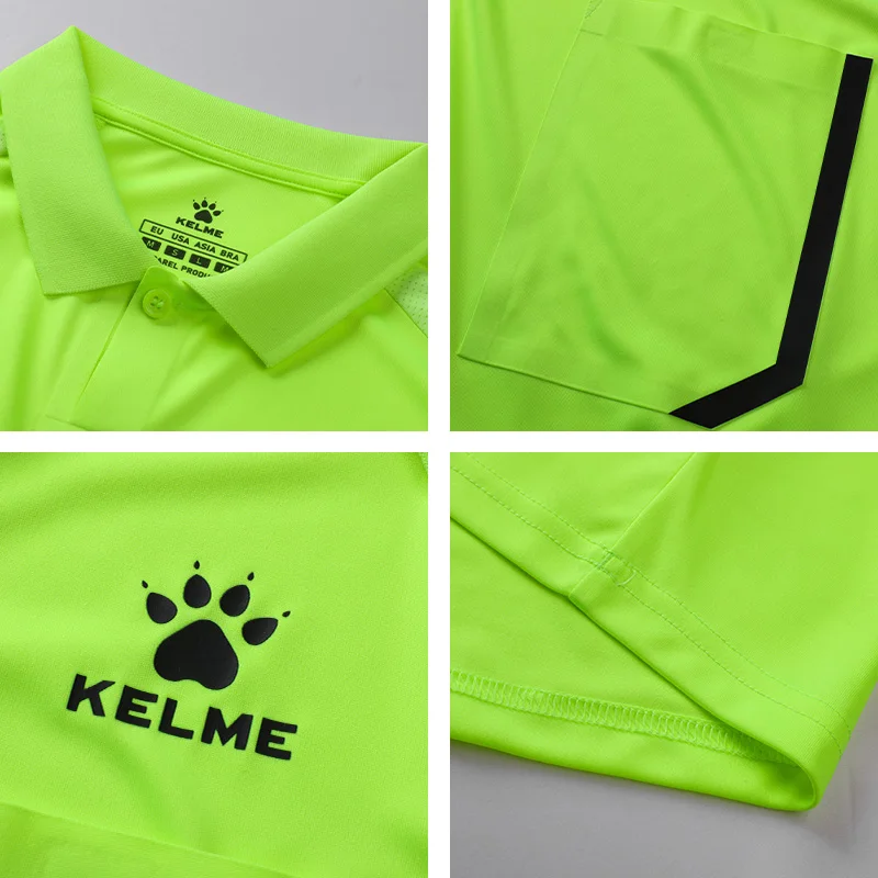 KELME Men Referee Jerseys Football Jersey Sets Professional game Soccer Uniform Short Sleeve Custom Tracksuit 8351ZB1086