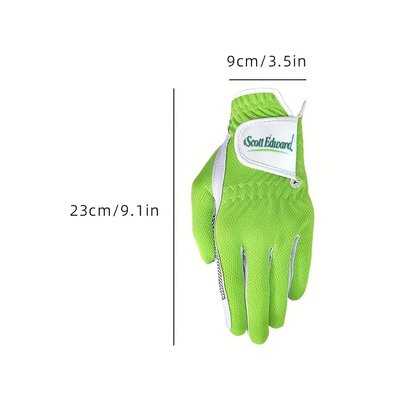 Scott Edward 2-Pack Men's Golf Glove Universal Fit, No-Slip, Breathable, Soft, Washable, Worn on Left Hand, Green