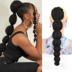 Rabo De Cavalo Sintético Bolha Para Mulheres, Cauda Falsa Afro Encaracolado, Grampo De Cabelo, Cordão, Trança De Lanterna, Novo