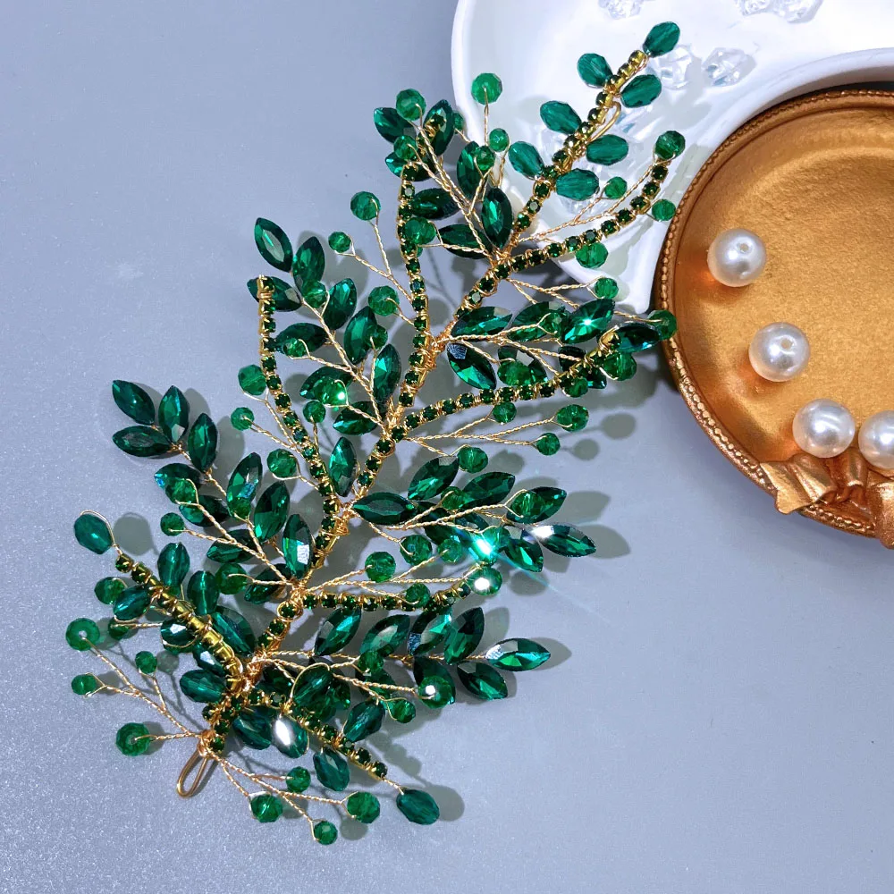 DZ256 Ikat Kepala Berlian Imitasi untuk Topi Baja Pernikahan Buatan Tangan Kristal Perhiasan Rambut Pengantin Hiasan Kepala Aksesori Rambut Merah Tiara