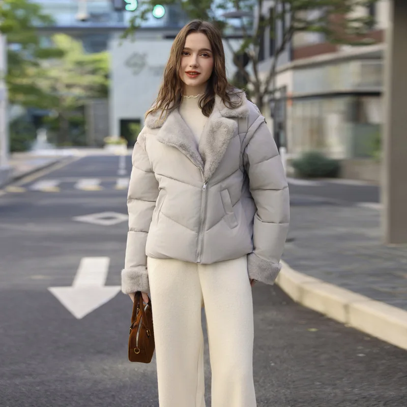 Versatile 2-in-1 Women's Detachable Sleeve Stand Collar Zip Up Short Loose Thick Warm Padded Cotton Winter Jacket Outerwear
