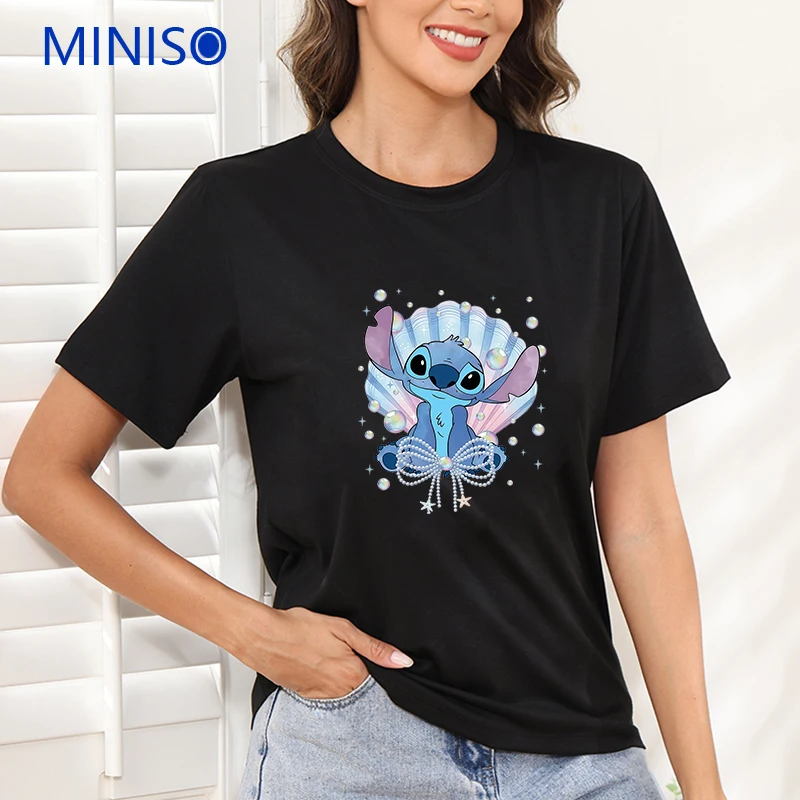 

T-Shirt Comfortable Clothing Disney Mickey Creative Print Women New In Summer Short Sleeve Suit Athleisure Fashion Trend Tops