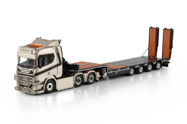 

Diecast Model WSI 1:50 Scale SCA-NIA R CR20N 6X2 Tag Axle Tractor,Low Board Transport Truck Trailer Vehicles Alloy Model,01-4479