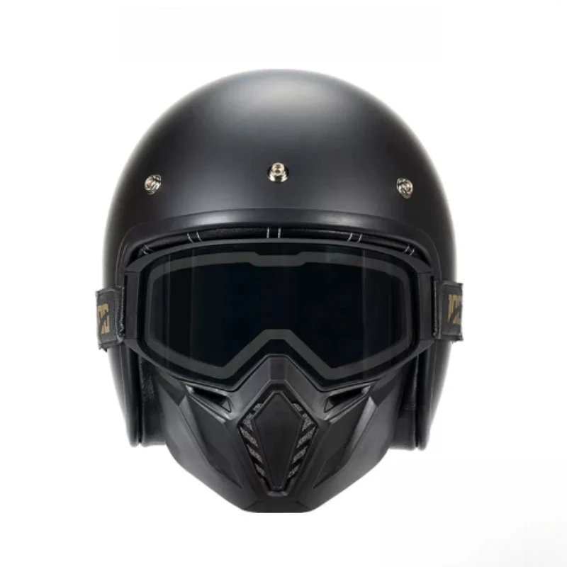Premium Trend DOT Certified Navy 3/4 Open Helmet Four Seasons Outdoor Street Riding Anti-fog Mask Men Women