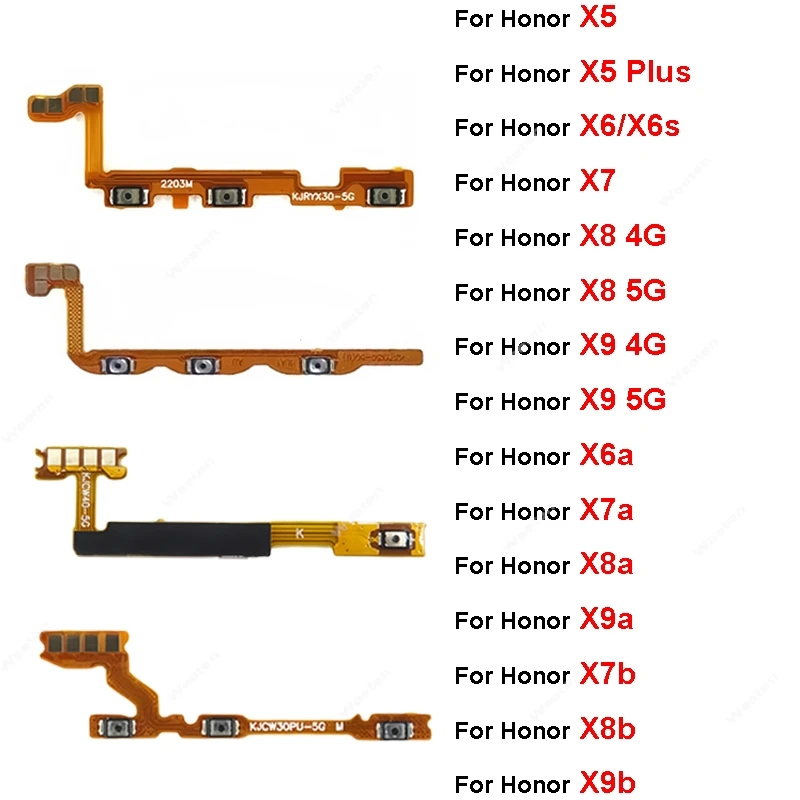 Power Audio SideKey Flex Ribbon For Huawei Honor X5 X6 X6a X6s X7 X7a X8 X8a X9 X9a X7b X8b X9b 4G 5G Power Volume Flex Cable