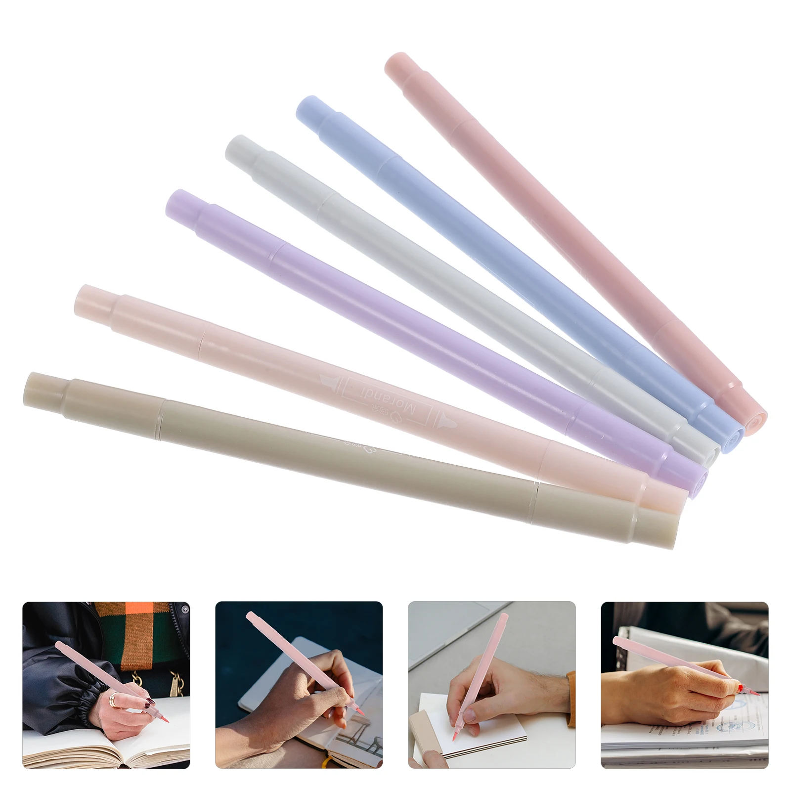 

6 Pcs Highlighter Pens Marker for Colorful Double Head Liquid Highlighters Plastic Thin Student Book