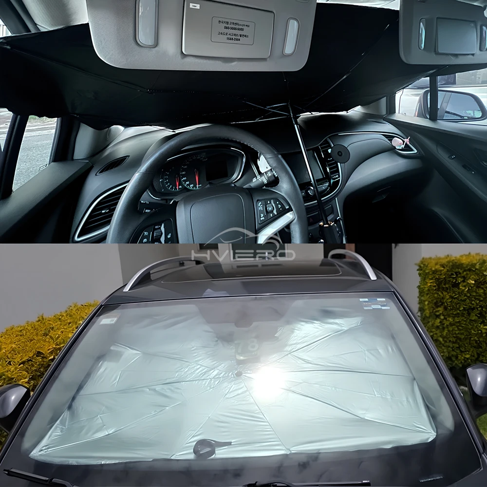 1/2/4Pcs Car Sunshade Umbrella Front Windshield Silver Glue Parasol Umbrella Uv Resistant Folding Sunscreen Interior Accessories