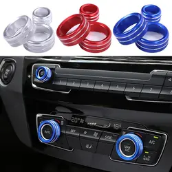 3Pcs For BMW 1 2 3 4 Series F30 F34 F46 GT X1 F47 F48 13-17 Car Styling Air Conditioning Knobs Audio Circle Trim Alloy Accessory