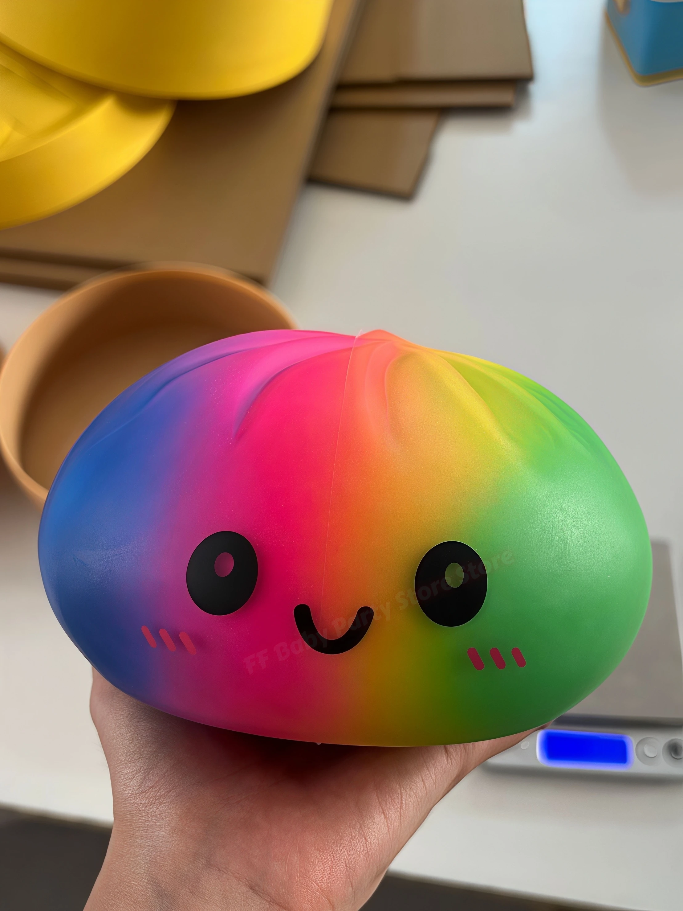 15/25cm Riesiger Regenbogen-Dumpling Squishy Langsam Zurückfedernder Weicher Quetsch-Dekompressionsball Stressabbau Sensorisches Squeeze-Spielzeug Geschenke – Detail 2