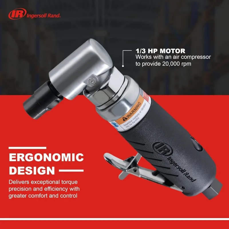 3101G Air Angle Die Grinder, 20,000 RPM, 0.33 , 1/4" Collet, Rear Exhaust