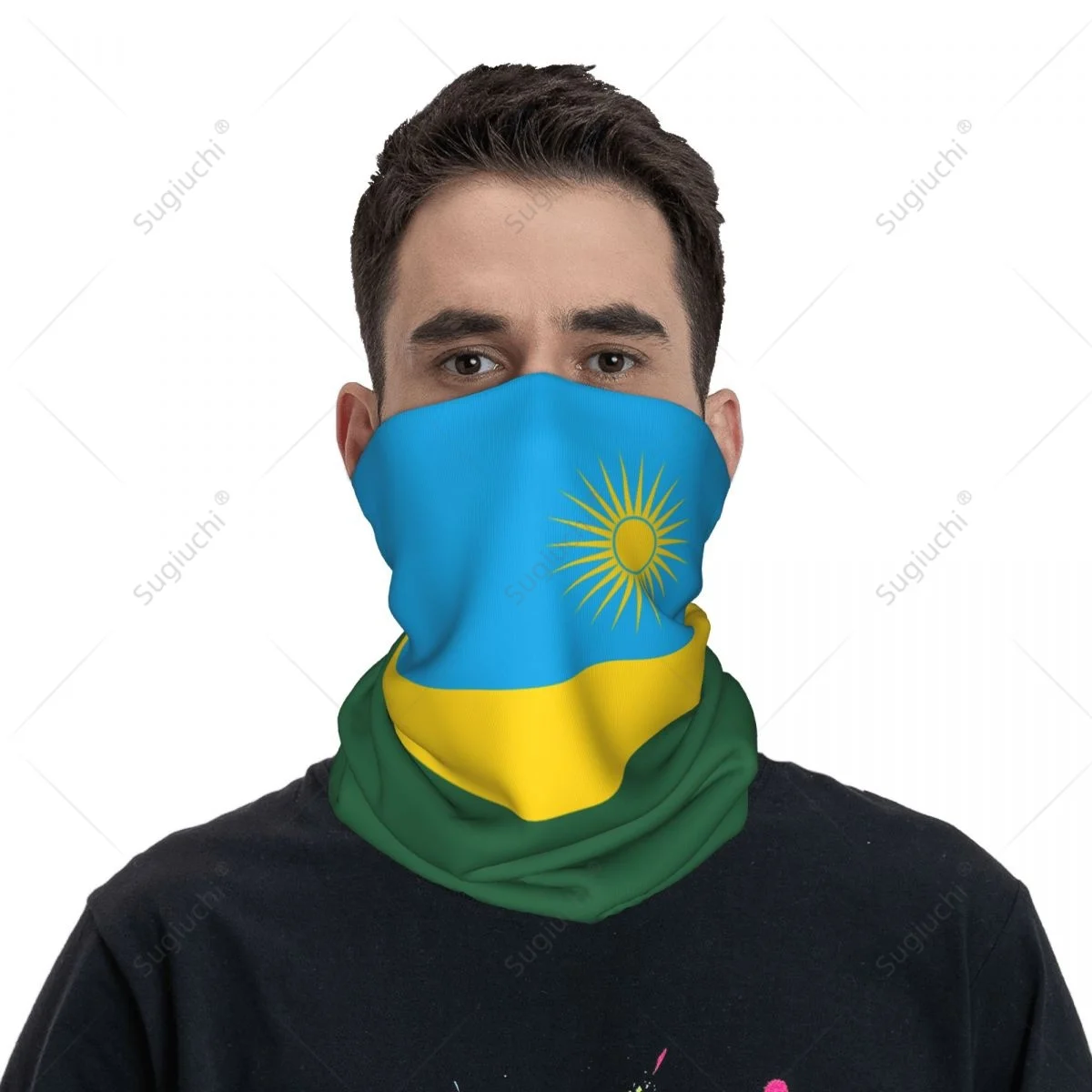 Unisex Rwanda Flag Neckerchief Scarf Neck Face Mask Scarves Neck Warmer Seamless Bandana Headwear Cycling Hiking