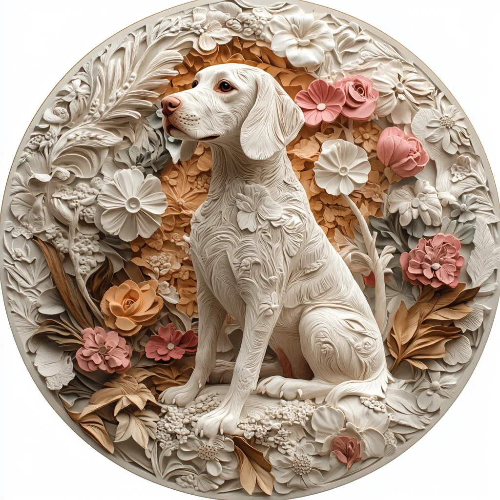 German Wirehaired Pointer Pet Ornament - Customizable Circular Aluminum Decorative Paintings, Ideal Pet Souvenir Tombstones